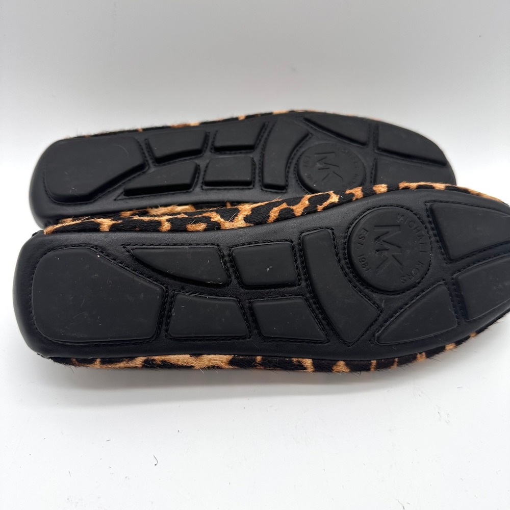 Michael Kors GLoria Moc Printed Leopard Calf Hair Ballet Flats Gold  Leather 6.5 - Picture 9 of 11